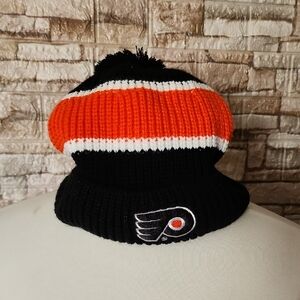 Philadelphia Flyers  Knit Pom Beanie  Hat  Black Orange